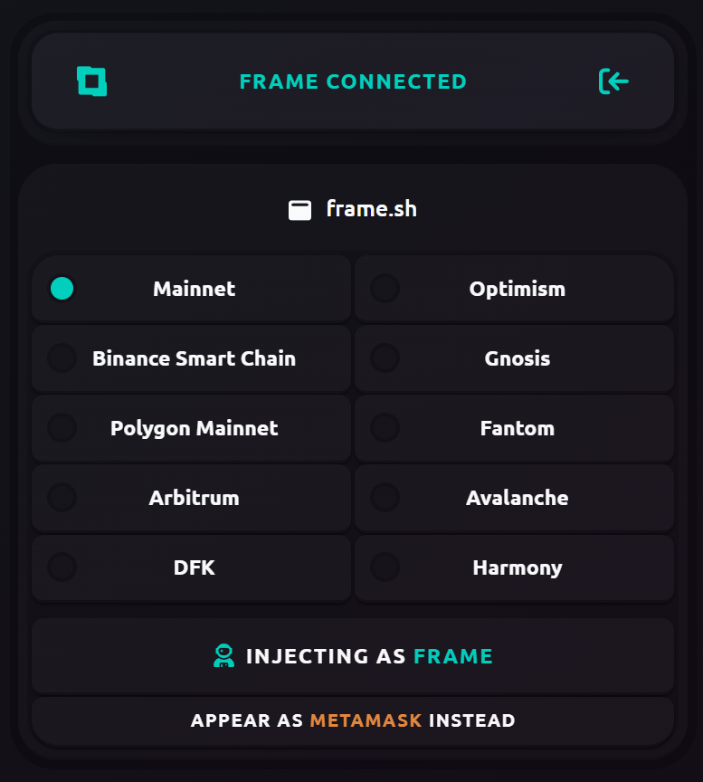 Frame Connected