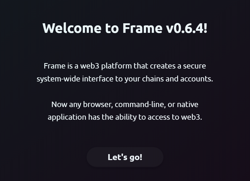 Frame Welcome