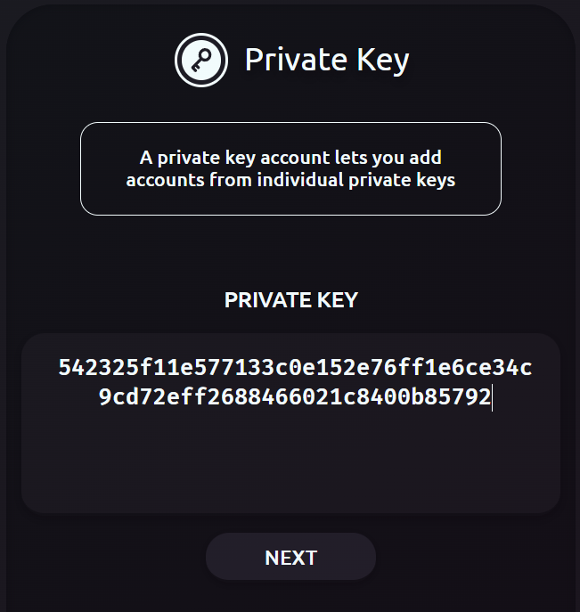 Private Key Input