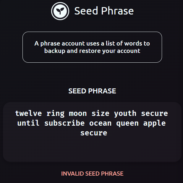 Seed Phrase